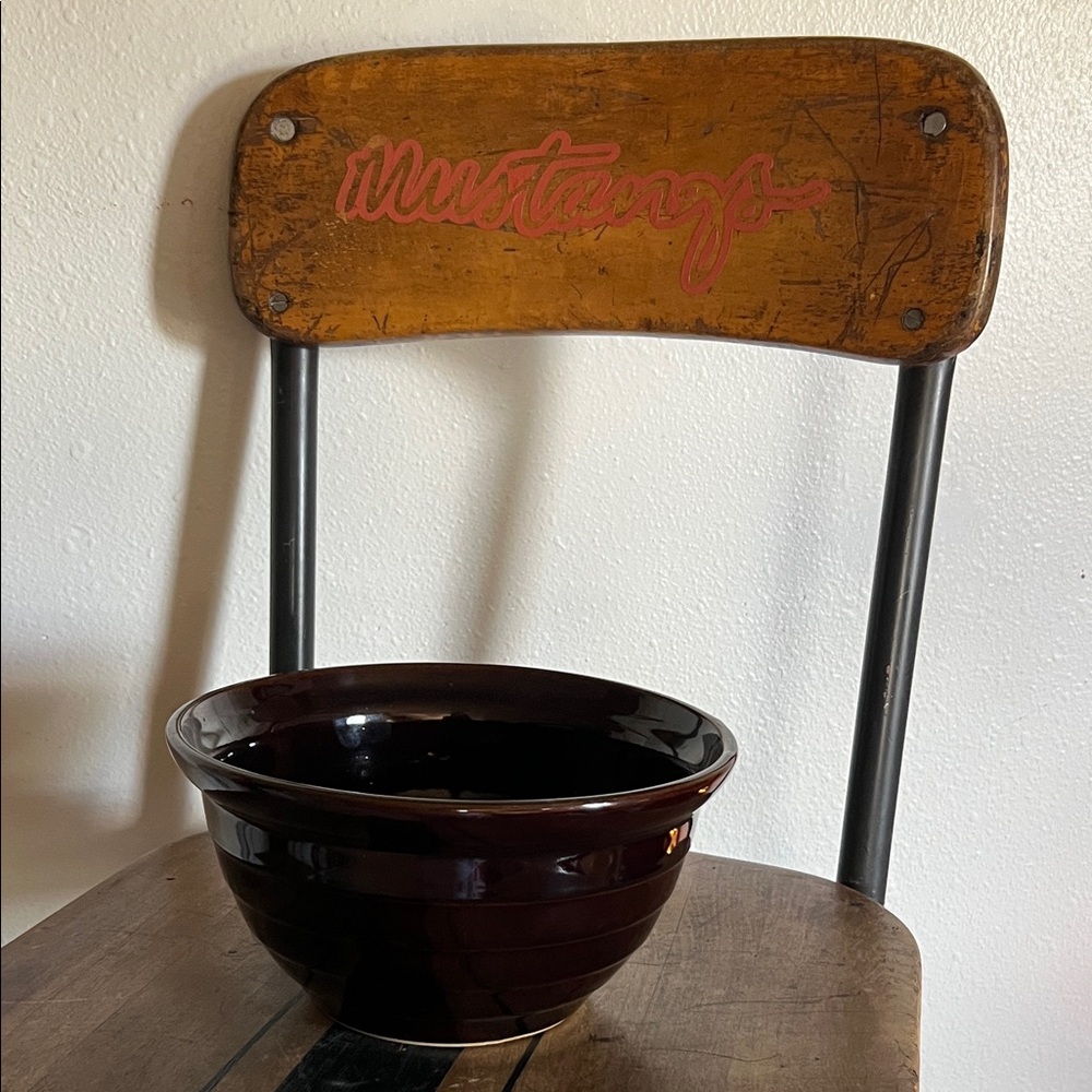 Vintage marcrest glazed brown stoneware ovenproof bowl
